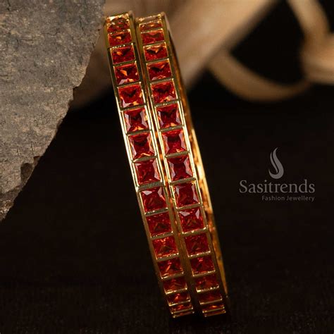 Shop Trendy Micro Gold Plated Blue AD Bangles - Limited Edition ...