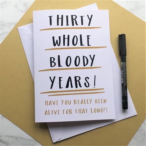 Funny Birthday Cards For A 30 Years