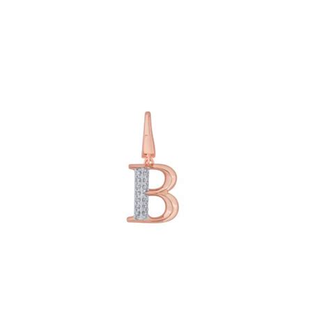 Buy B Alphabet Diamond and 14KT Rose Gold Pendant OCP22018-D900X0C ...