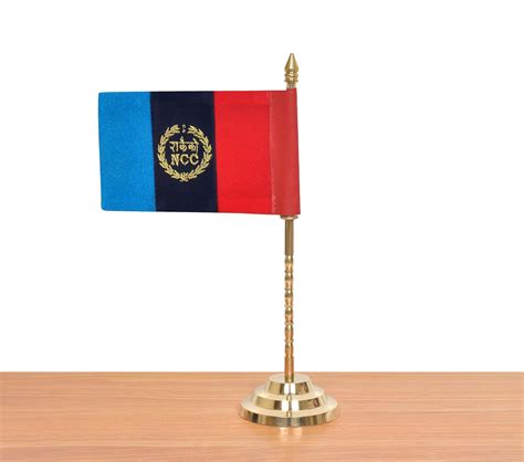 Brass NNC Flag Tabletop and office decor (Height: 12 inch) – AONA INDIA