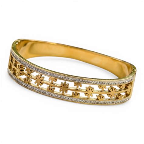 Daisy Bloom Channel Bangle – Pretty Shimmering Things