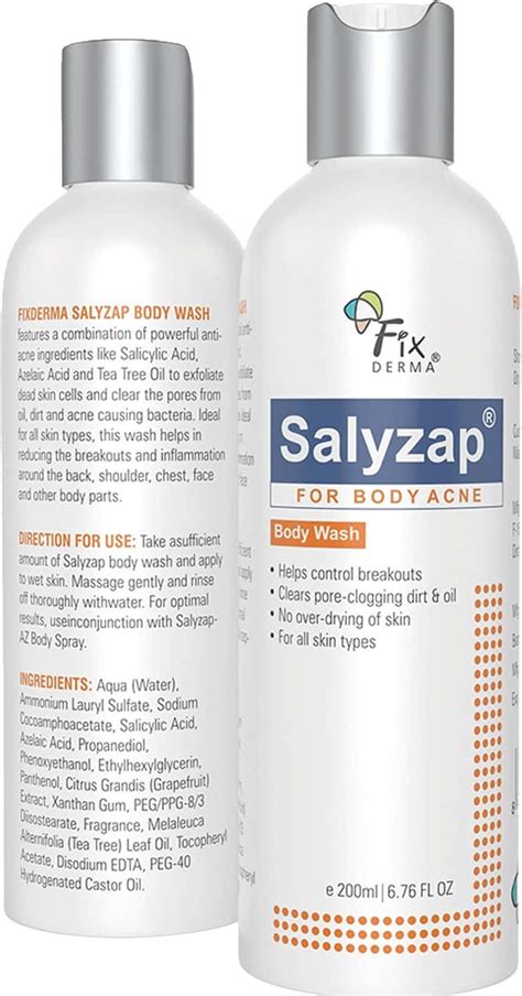 Buy FIXDERMA SALYZAP ACNE BODY WASH 200ML Online & Get Upto 60% OFF at ...