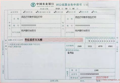 中国农业银行对公结算业务申请书打印模板 >> 免费中国农业银行对公结算业务申请书打印软件 >>