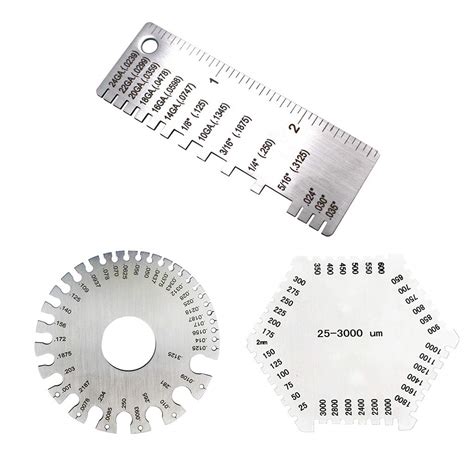 Buy Fairy Rabbit 3Pieces/Set Awg Swg Wire Gauge Sheet Thickness Ruler ...
