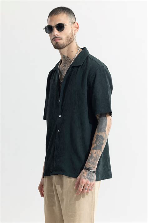 Buy Men's Softcrush Green Shirt Online | SNITCH