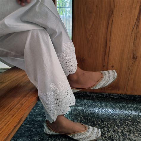Cotton chikankari hakoba pants – IZRA FASHION HUB