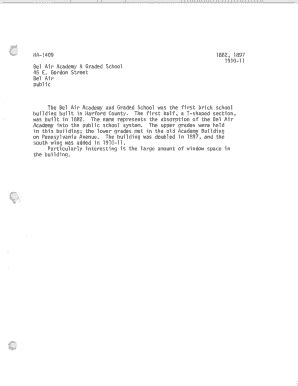 Fillable Online mht maryland HA-1409 Bel Air Academy & Graded School 45 ...