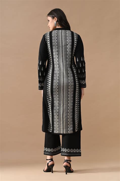 Winter Black Self Design Woven Kurta Set – SABHYATA CLOTHING