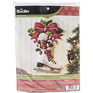 Bucilla Felt Applique Wall Hanging Kit, 18 by 18-Inch Holiday Skate ...