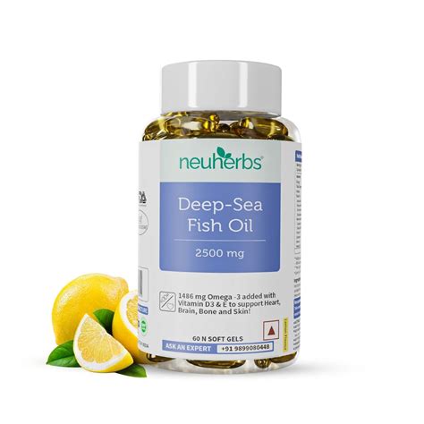 Neuherbs Deep Sea Omega 3 Fish Oil - Omega 3 Supplement Triple Strength ...