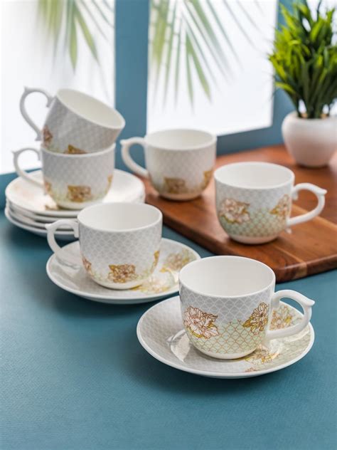 Buy Clay Craft Fine Ceramic Maharani Super S304 Cup & Saucer Set of 12 ...
