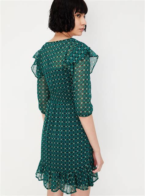 Buy Women Ruffle V-Neck A-line Dress Online at just Rs. 999.0 ...