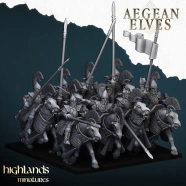 Buy Highlands Miniatures - Aegean Elves - Elves Mounted Lances with EMC ...