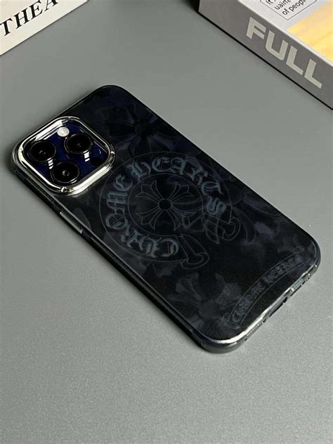 Buy Chrome Hearts Style Gothic Cross Leather iPhone Case Goth Phone ...
