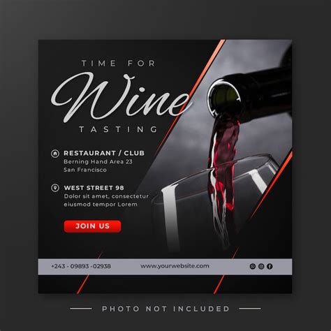 Dégustation de vin sur les réseaux sociaux | PSD Premium