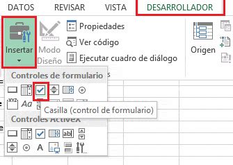 Insertar Checkbox En Excel 的图像结果