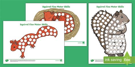 Squirrel Button Placing Fine Motor Skills Activity | Twinkl