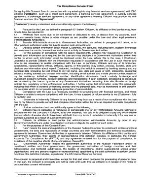Tax Compliance Consent Form By Signing This Consent ...