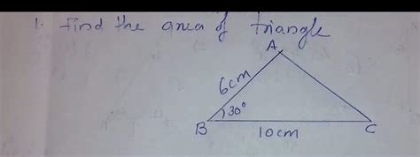 1. find the Area of this triangle - Brainly.in