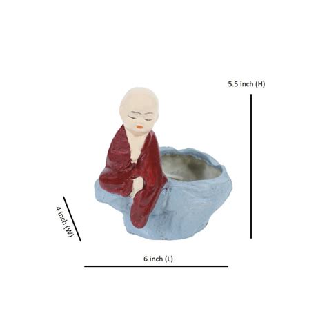 Buy Red Monk Planter for garden décor online — Wonderland Garden Arts ...
