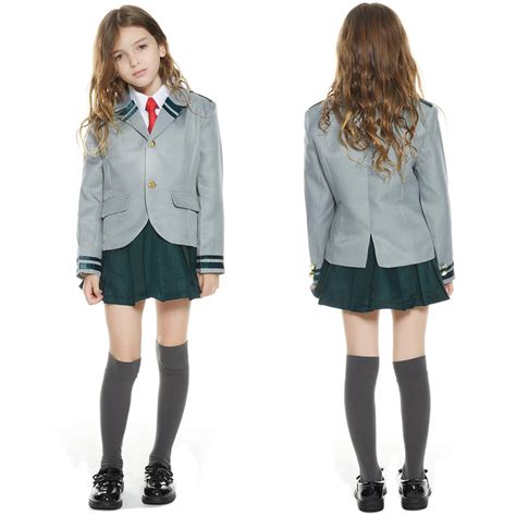 Buy SeaeheyKids Ochaco Uraraka Tsuyu School Uniform Cosplay Costume ...