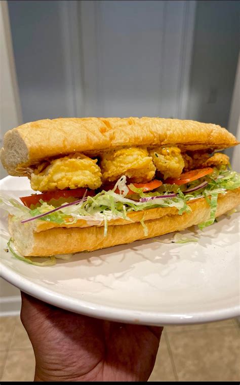 [Homemade] Fried shrimp Po Boy with Remoulade sauce. : r/food