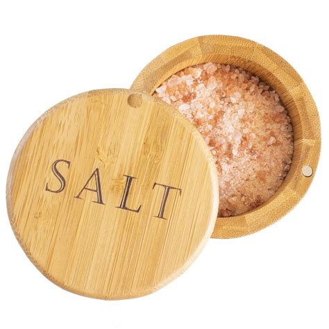 Totally Bamboo Salt Cellar Wooden Salt Box With Magnetic Lid ...