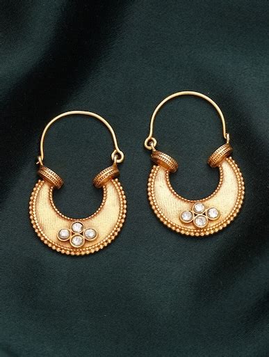 Shop Jaypore Women Kundan Silver Hoops Bali for Women Online 39727300