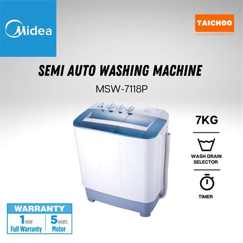 Image result for Midea Semi Auto Washing Machine