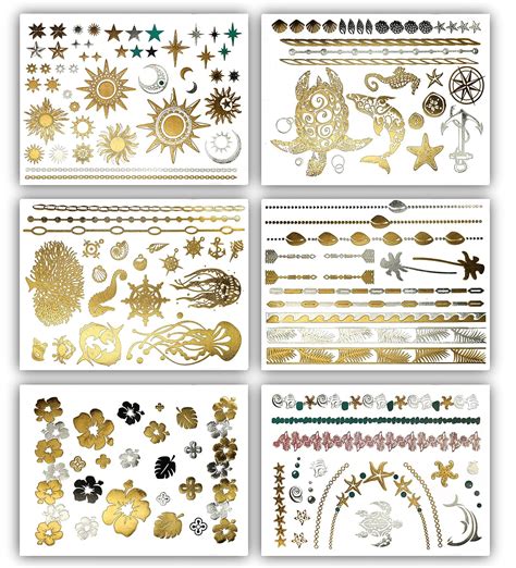 Terra Tattoos Tropical Hawaiian Metallic Tattoos - India | Ubuy