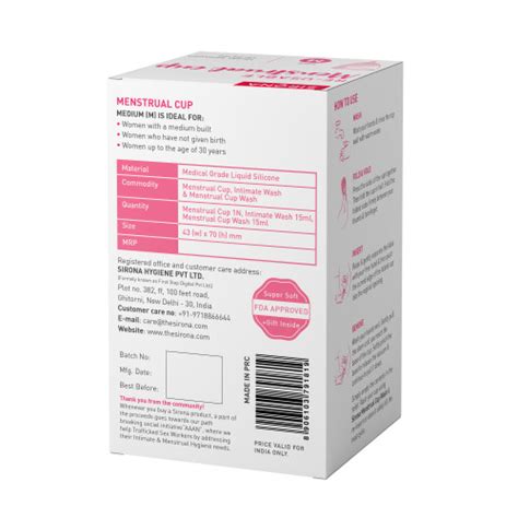 Sirona Pro Reusable Menstrual Cup Medium 1 No Kit : Buy Sirona Pro ...