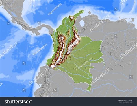 Relief Map Colombia 3d Rendering Stock Illustration 2024135642 | Shutterstock