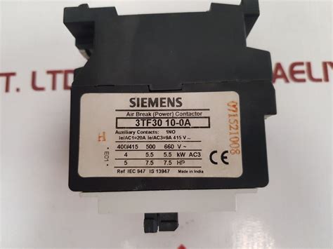 Siemens 3Tf30 10-0A Air Break (Power) Contactor 3Tf03010E – Aeliya ...