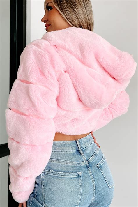 It's So Fluffy Faux Fur Crop Jacket (Pink) - Large | Moda de ropa, Ropa ...
