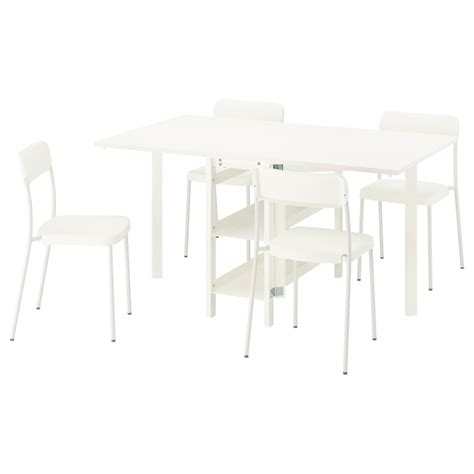 VIHALS / VIHALS table and 4 chairs, gateleg table white/white, 39/95 ...