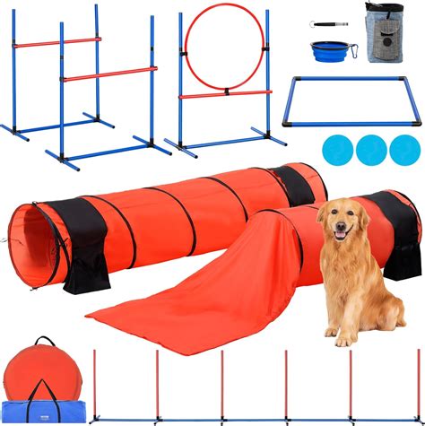 VEVOR Dog Agility Training Equipment, 7 PCS Set Upgrade w/Adjustable ...