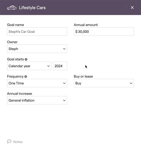 Car Goal - RightCapital Help Center