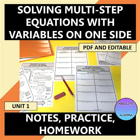Image result for How to Solve Multi-Step Equations with Variables On One Side