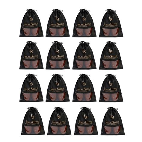 Buy Non Woven Shoe Bag Pack Of 16 Black See-Thru - Louis Stitch