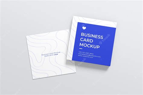 Premium PSD | Square business card mockup