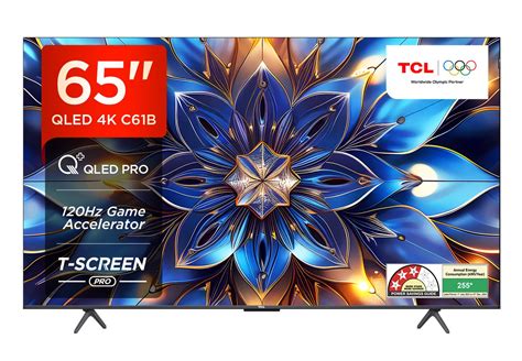 TCL 164 cm (65 inches) 4K Ultra HD Smart QLED Google TV 65C61B (Black ...