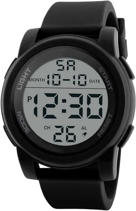 Shocknshop Digital Rubber Sports Multi Functional Black Dial Watch for ...