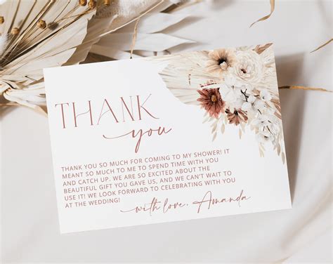 Colorful Flowers Thank You Card - Bridal Shower Stationery