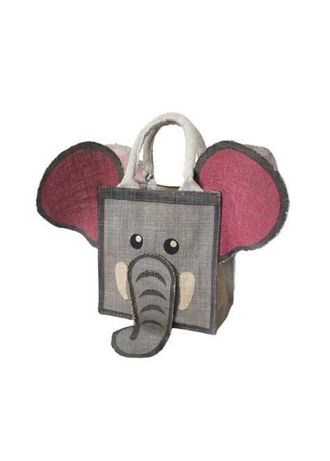 Get Animal Face Print Jute Bag - Elephant (Set of 2) at ₹ 450 | LBB Shop