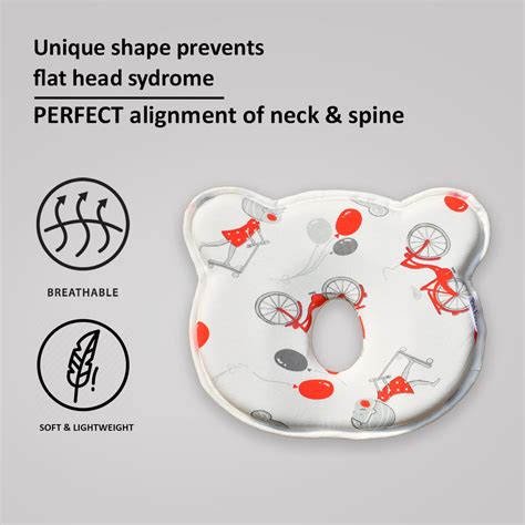 THE LITTLE LOOKERS Memory Foam Pillow Baby Head Shaping Pillow for Pre ...