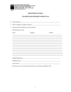 18 Printable Disaster Recovery Plan Template Forms - Fillable Samples ...