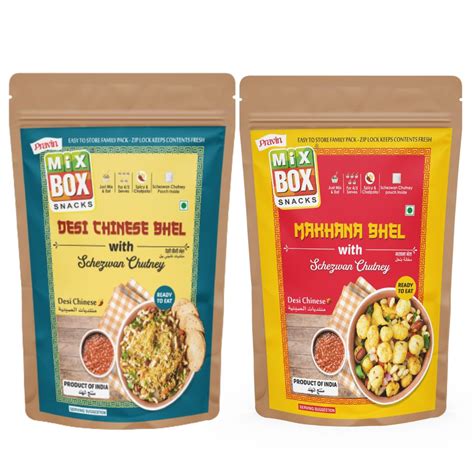 MixBox Roasted Healthy Tasty Indian Snacks Pack of 2 Makhana bhel and ...