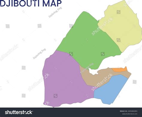 High Detailed Map Djibouti Outline Map Stock Vector (Royalty Free) 2205082493 | Shutterstock