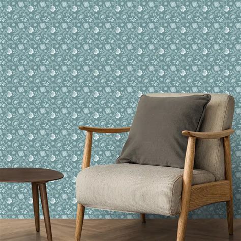 Blossom Design Wallpaper Roll in Teal Color | Life n Colors