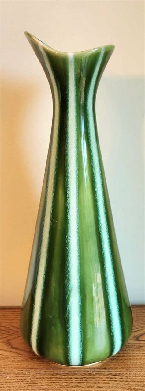 RARE Mid Century Hull Art Pottery Green Continental Vase Tall 59 - Etsy